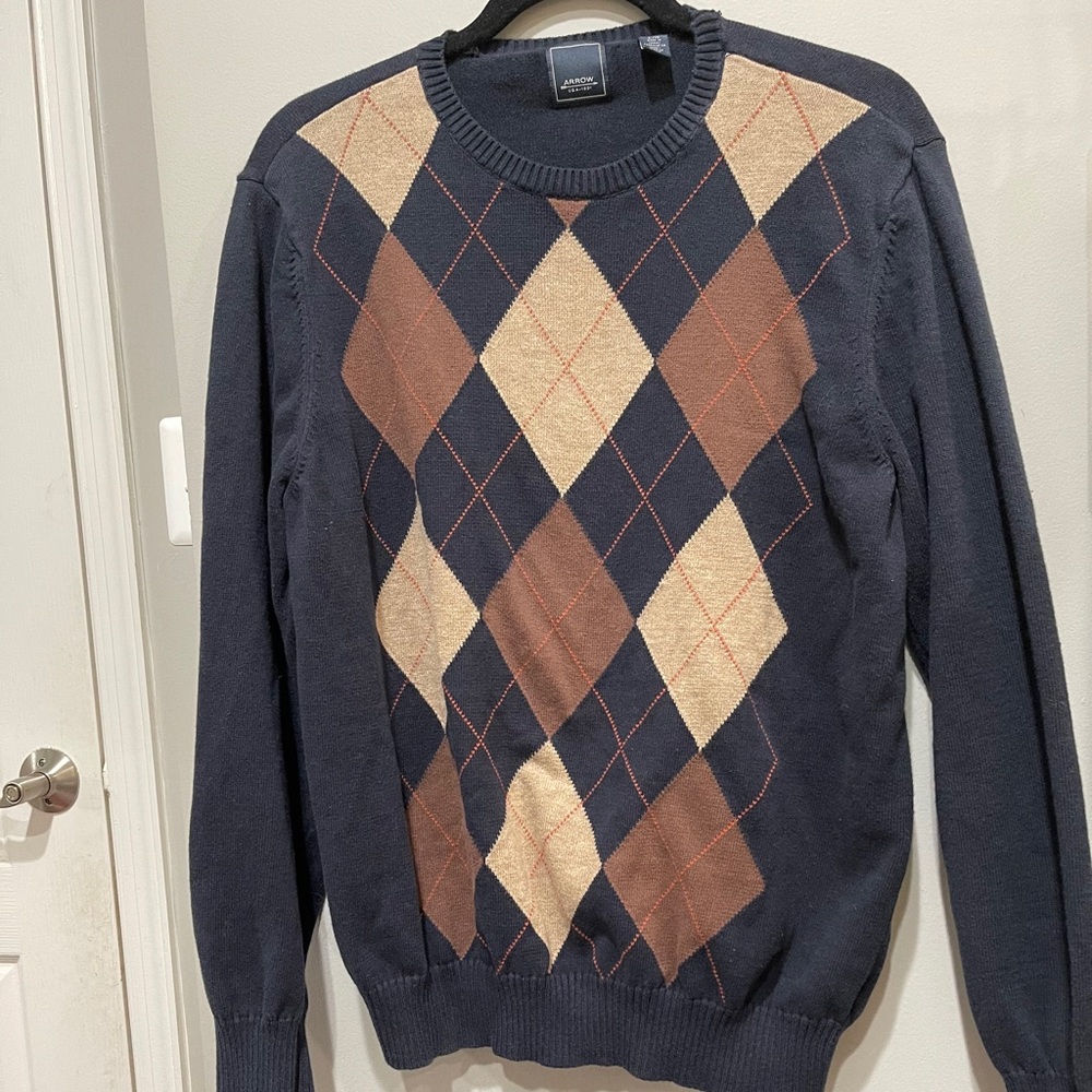 BROWN ARGYLE SWEATER